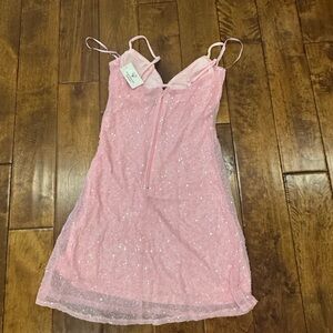Windsor Pink Sequin Slip Mini Dress